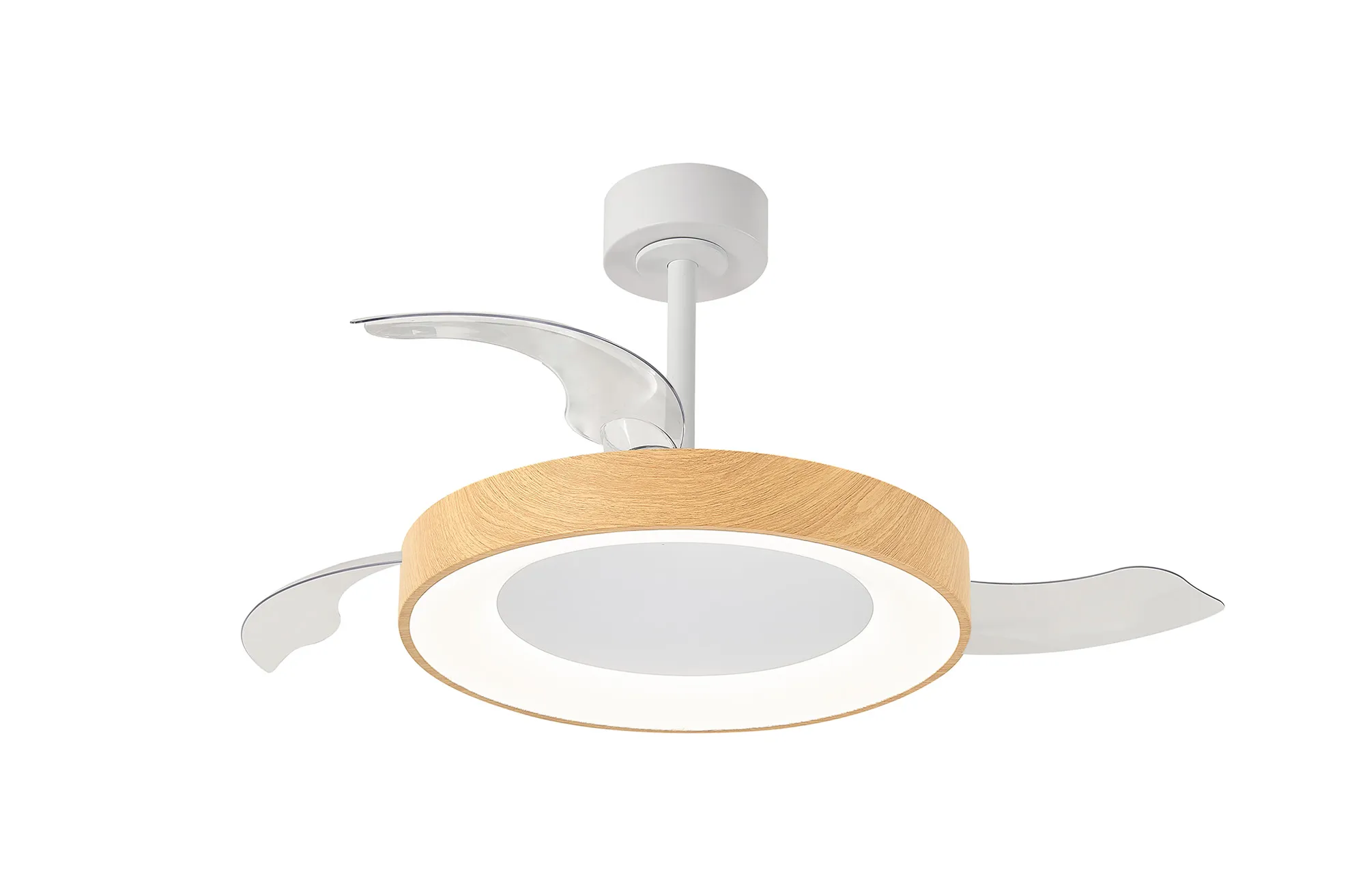 M9011  Niseko Fan M 49cm 50W LED Dimmable Ceiling Light With Built-In 30W DC Fan, 2700-5000K Remote Control, 5500lm, Wood